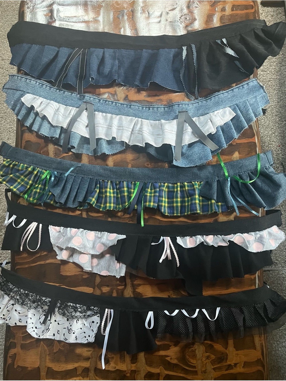 Handmade mini skirts wrap-arounds